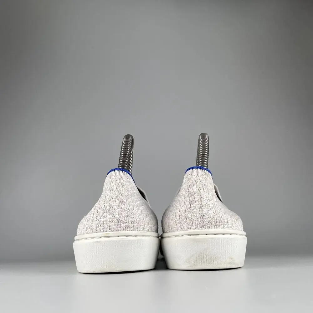 Rothys The Original Women's Size 7 White Knit Sneakers Slip On Tennis Shoes GUC